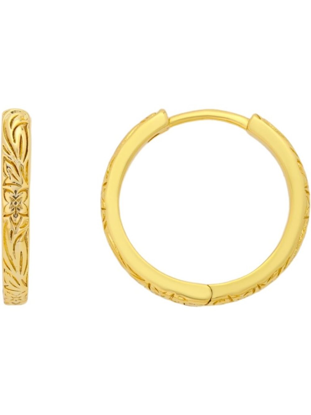14k Gold-Plated Flower Hoop Earrings, Waterproof & Stylish for Everyday Wear